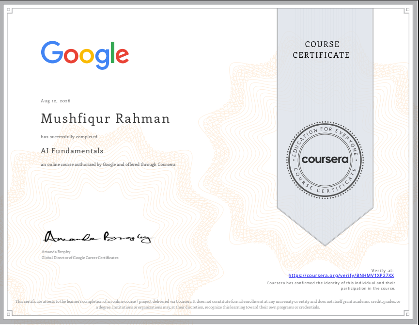 AI Fundamental Certificate
